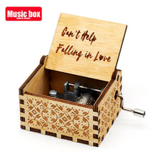 Load image into Gallery viewer, Antique Wooden Carved Bella Ciao Musical Box Hand Cranked Game of Thrones Music Box Birthday Christmas Gift Casket Decoration