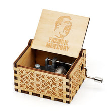 Load image into Gallery viewer, Antique Wooden Carved Bella Ciao Musical Box Hand Cranked Game of Thrones Music Box Birthday Christmas Gift Casket Decoration
