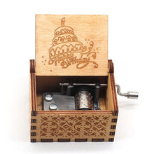 Load image into Gallery viewer, Antique Wooden Carved Bella Ciao Musical Box Hand Cranked Game of Thrones Music Box Birthday Christmas Gift Casket Decoration