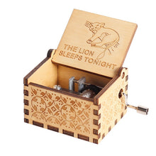 Load image into Gallery viewer, Antique Wooden Carved Bella Ciao Musical Box Hand Cranked Game of Thrones Music Box Birthday Christmas Gift Casket Decoration