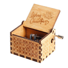 Load image into Gallery viewer, Antique Wooden Carved Bella Ciao Musical Box Hand Cranked Game of Thrones Music Box Birthday Christmas Gift Casket Decoration