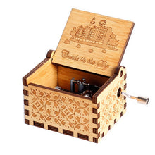 Load image into Gallery viewer, Antique Wooden Carved Bella Ciao Musical Box Hand Cranked Game of Thrones Music Box Birthday Christmas Gift Casket Decoration