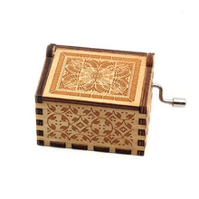 Load image into Gallery viewer, Antique Wooden Carved Bella Ciao Musical Box Hand Cranked Game of Thrones Music Box Birthday Christmas Gift Casket Decoration
