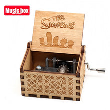Load image into Gallery viewer, Antique Wooden Carved Bella Ciao Musical Box Hand Cranked Game of Thrones Music Box Birthday Christmas Gift Casket Decoration
