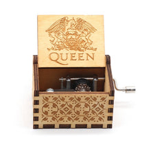 Load image into Gallery viewer, Antique Wooden Carved Bella Ciao Musical Box Hand Cranked Game of Thrones Music Box Birthday Christmas Gift Casket Decoration

