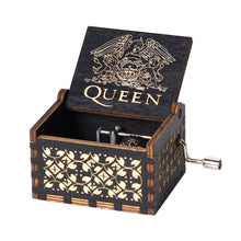 Load image into Gallery viewer, Antique Wooden Carved Bella Ciao Musical Box Hand Cranked Game of Thrones Music Box Birthday Christmas Gift Casket Decoration
