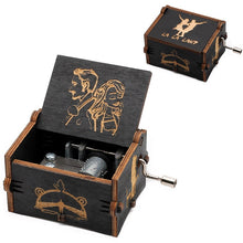 Load image into Gallery viewer, Antique Wooden Carved Bella Ciao Musical Box Hand Cranked Game of Thrones Music Box Birthday Christmas Gift Casket Decoration
